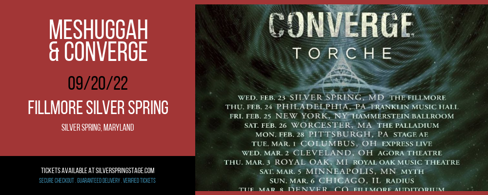 Meshuggah & Converge at Fillmore Silver Spring tickets Meshuggah & Converge at Fillmore Silver Spring