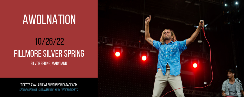 Awolnation at Fillmore Silver Spring tickets Awolnation at Fillmore Silver Spring